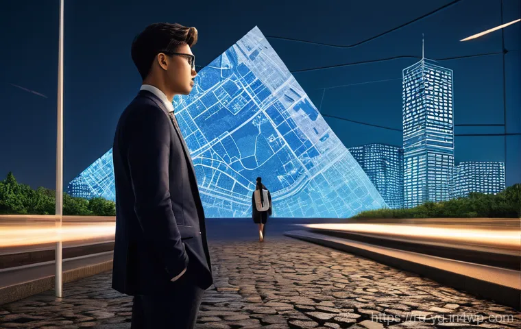 확률적 사고와 전략적 계획 - **Prompt 1: Navigating the New Landscape**
A dynamic, full-body shot of a young professional, ma...